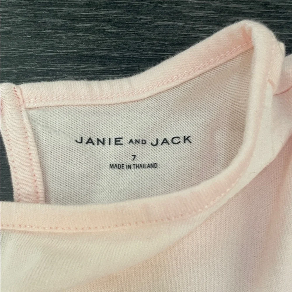 NWT Janie and Jack Light Pink Long Sleeve Kids Tee with Flamingo Design - Picture 2 of 6